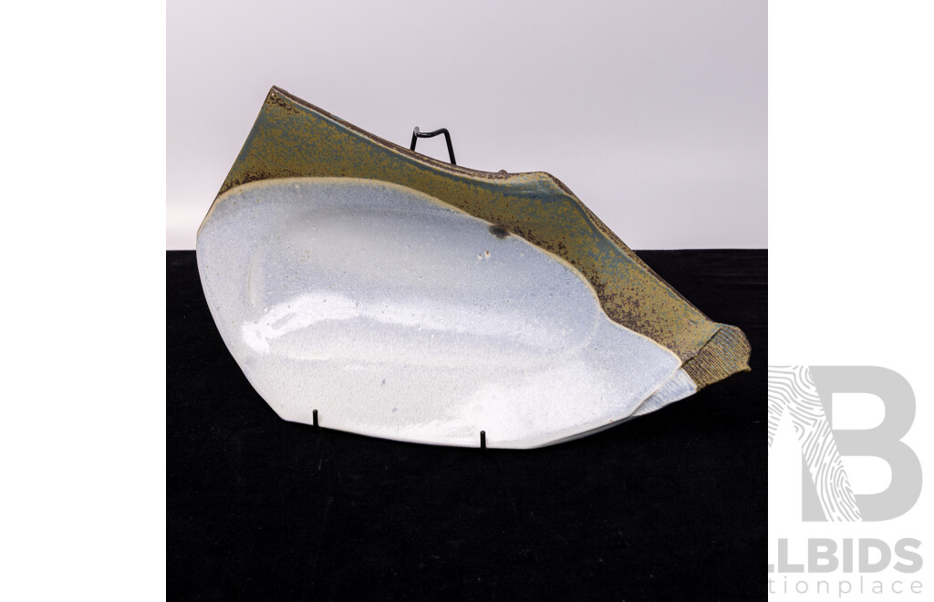 Australian Studio Ceramic Centerpiece Quad Footed Dish by Rick Ball Ceramic Design