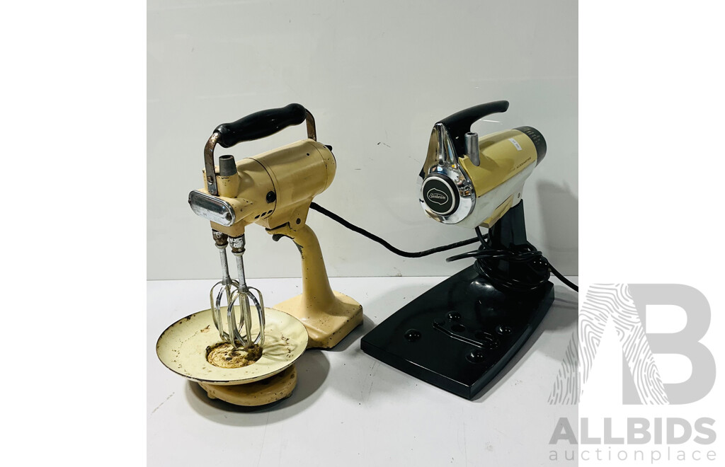 Vintage Australian Sunbeam Mixmaster Along with Another Vintage Sunbeam Mixer