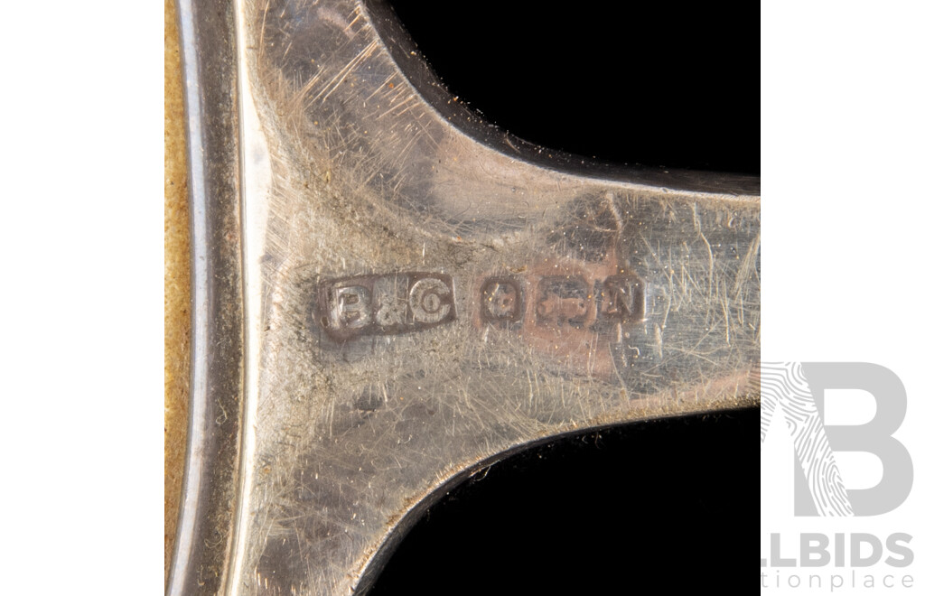 Set Three Sterling Silver Vanity Dressing Table, London 1902 Items Along with Another Mirror & Brush, Birmingham 1937