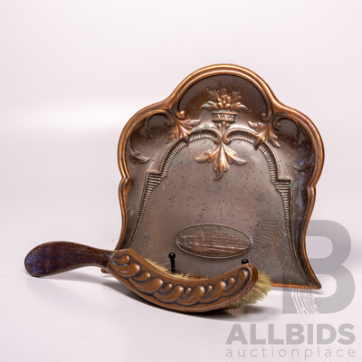 Antique Joseph Sankey & Sons, London, Canberra Parliament House, Copper Crumb Tray and Broom