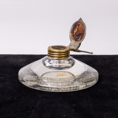 Antique Glass Advertising Inkwell, Briscoe & Co General Ironmongers, Kent St Sydney