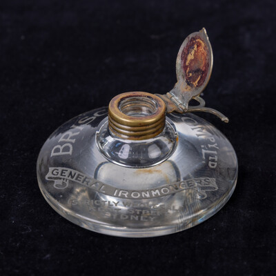 Antique Glass Advertising Inkwell, Briscoe & Co General Ironmongers, Kent St Sydney