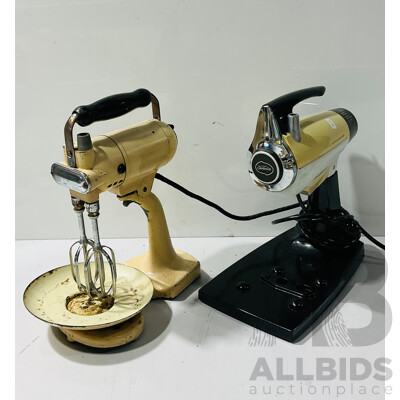 Vintage Australian Sunbeam Mixmaster Along with Another Vintage Sunbeam Mixer