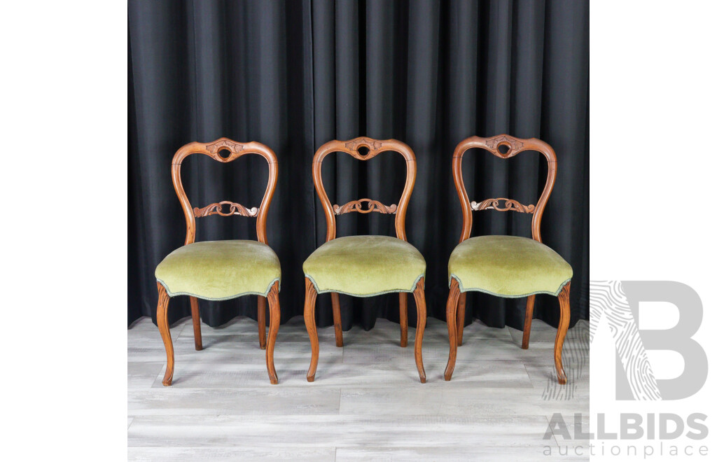 Set of Three Victorian Cedar Dining Chairs