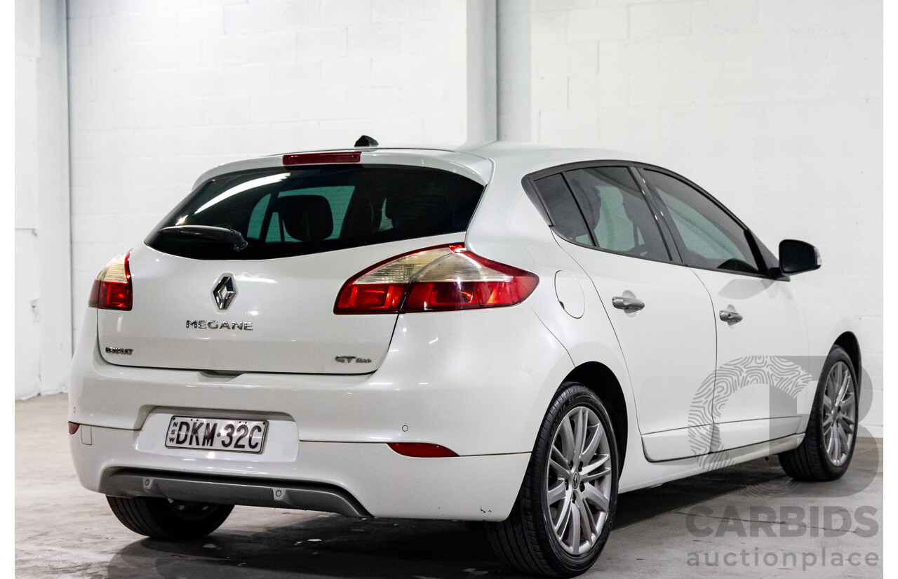 12/2014 Renault Megane Gt-Line B95 MY14 5d Hatchback Pearl White Metallic Turbo 1.2L