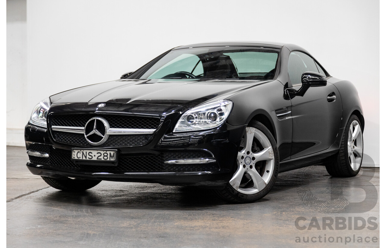 2/2013 Mercedes Benz SLK 350 R172 MY14 2d Convertible Obsidian Black Metallic V6 3.5L