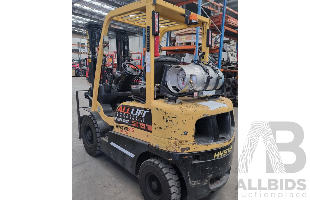 2007 Hyster H2.50TX 2.5 Tonne LPG Forklift 4.5m FSV