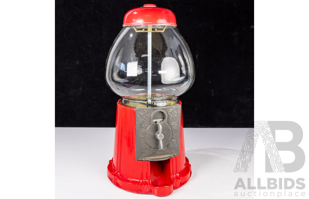 Retro Metal and Glass Gumball Machine