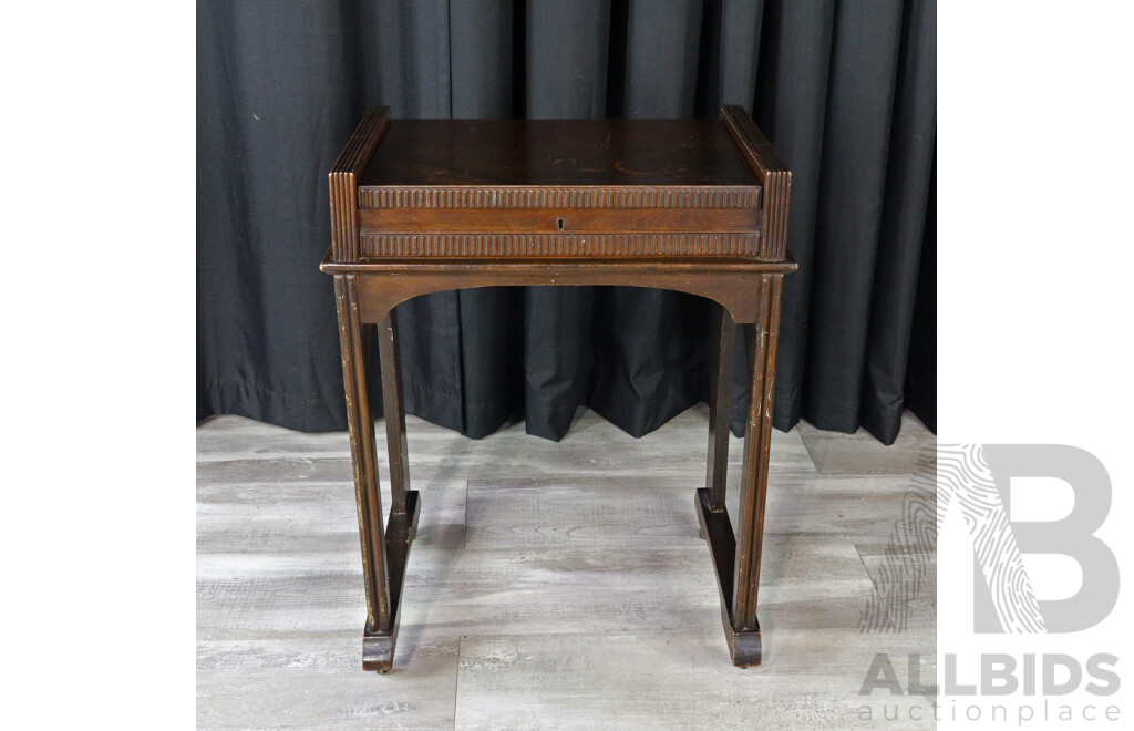 Antique 53 Sir John Bennet Flatwear Canteen Table on Castors, Includes Carving Set