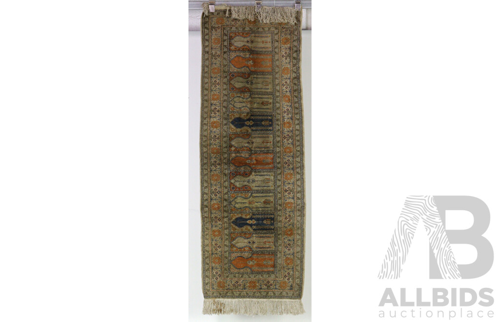 Vintage Hand Knotted Anatolian Saph Multi Mihrab Wool Rug