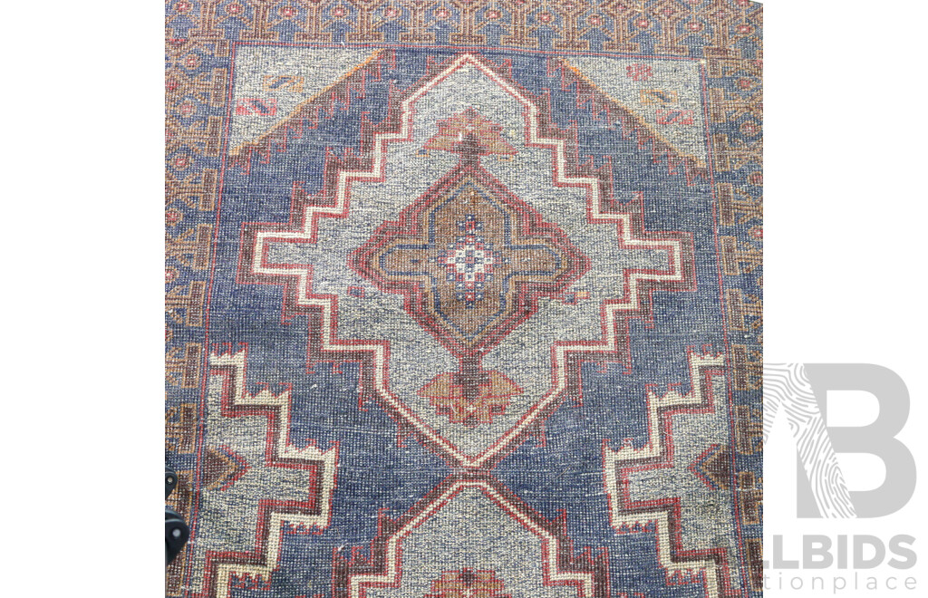 Hand Knotted Persian Wool Rug with Geometric Design