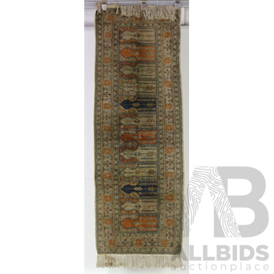 Vintage Hand Knotted Anatolian Saph Multi Mihrab Wool Rug