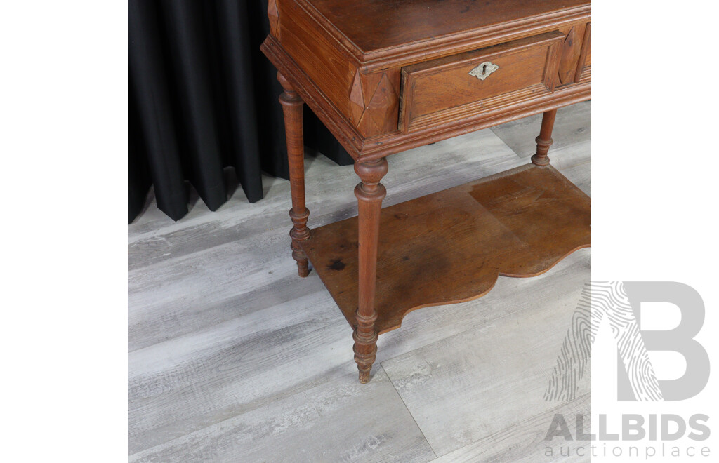 Heavily Carved Indonesian Hardwood Mirrored Back Dresser