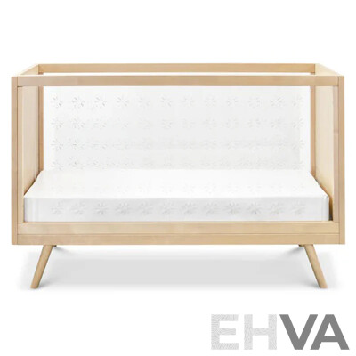 UBABUB Nifty Clear/Timber 3 in 1 Cot - Natural Birch - ORP $1,299 - Brand New