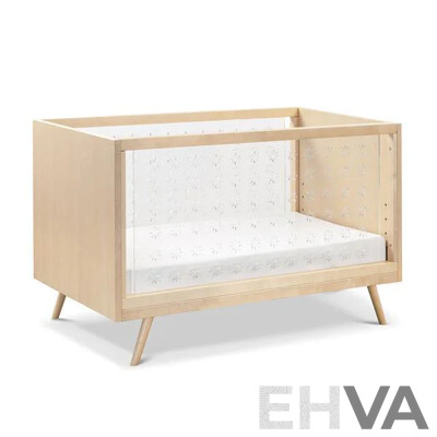 UBABUB Nifty Clear/Timber 3 in 1 Cot - Natural Birch - ORP $1,299 - Brand New