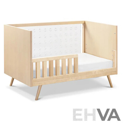 UBABUB Nifty Clear/Timber 3 in 1 Cot - Natural Birch - ORP $1,299 - Brand New