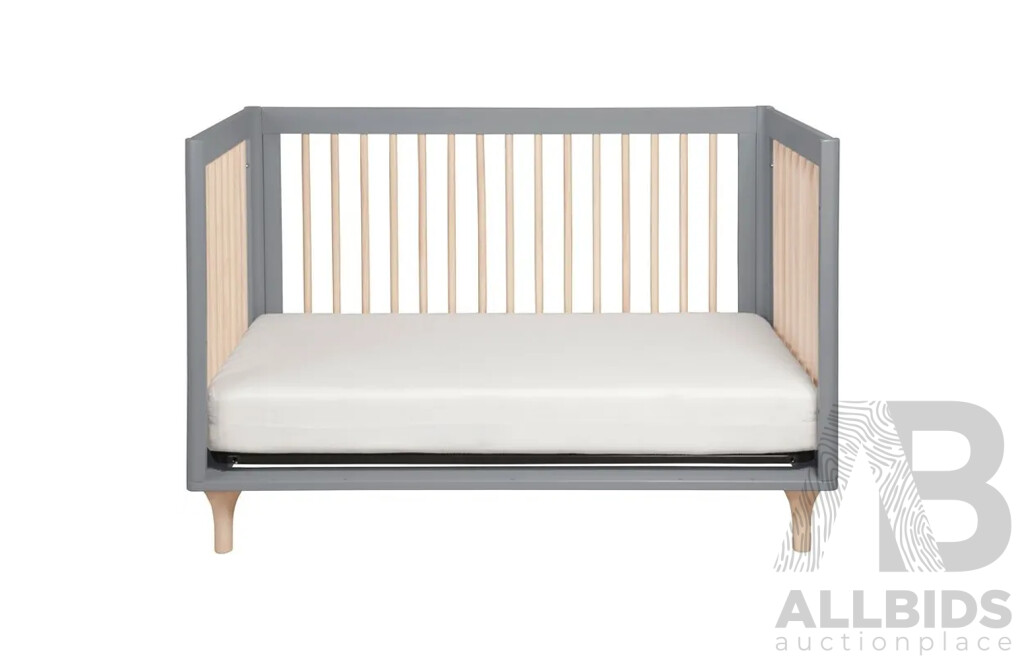 BABYLETTO Lolly 3 in 1 Convertible Cot - Grey Washed Natural - ORP $899 - Brand New