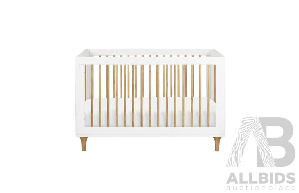 BABYLETTO Lolly 3 in 1 Convertible Cot - White Natural - ORP $899 - Brand New