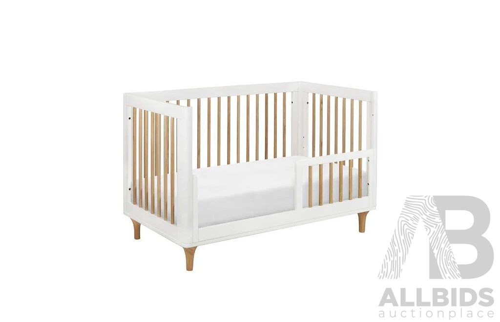 BABYLETTO Lolly 3 in 1 Convertible Cot - White Natural - ORP $899 - Brand New