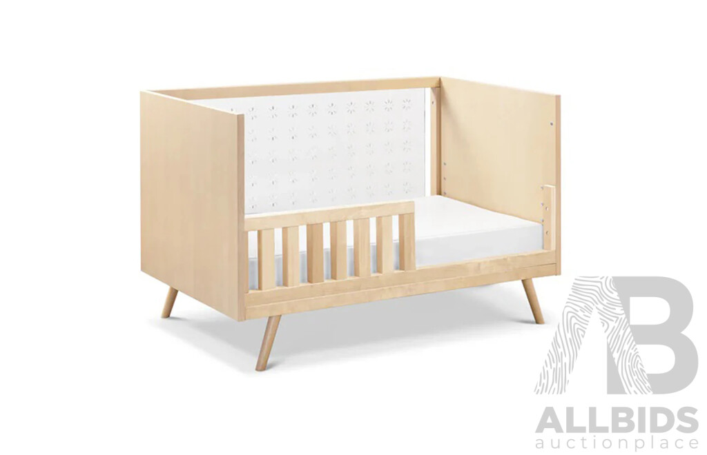 UBABUB Nifty Clear/Timber 3 in 1 Cot - Natural Birch - ORP $1,299 - Brand New