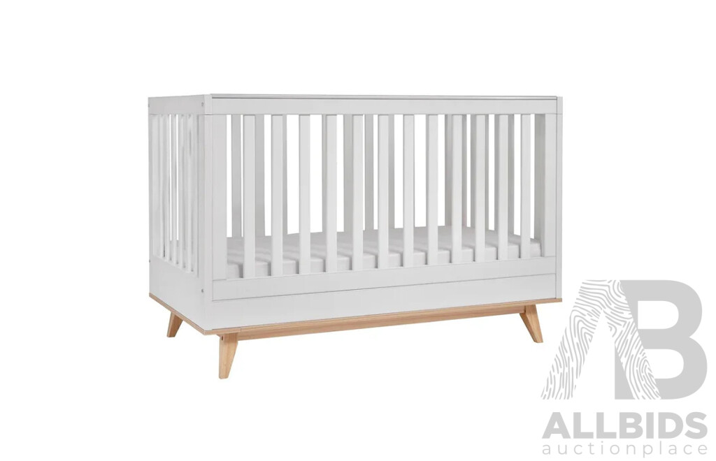 DESIGN KIDS Aura Cot - White / Natural - ORP $699 - Brand New