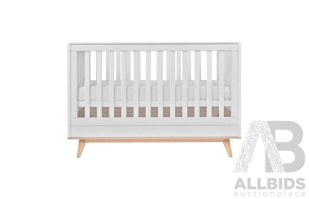 DESIGN KIDS Aura Cot - White / Natural - ORP $699 - Brand New