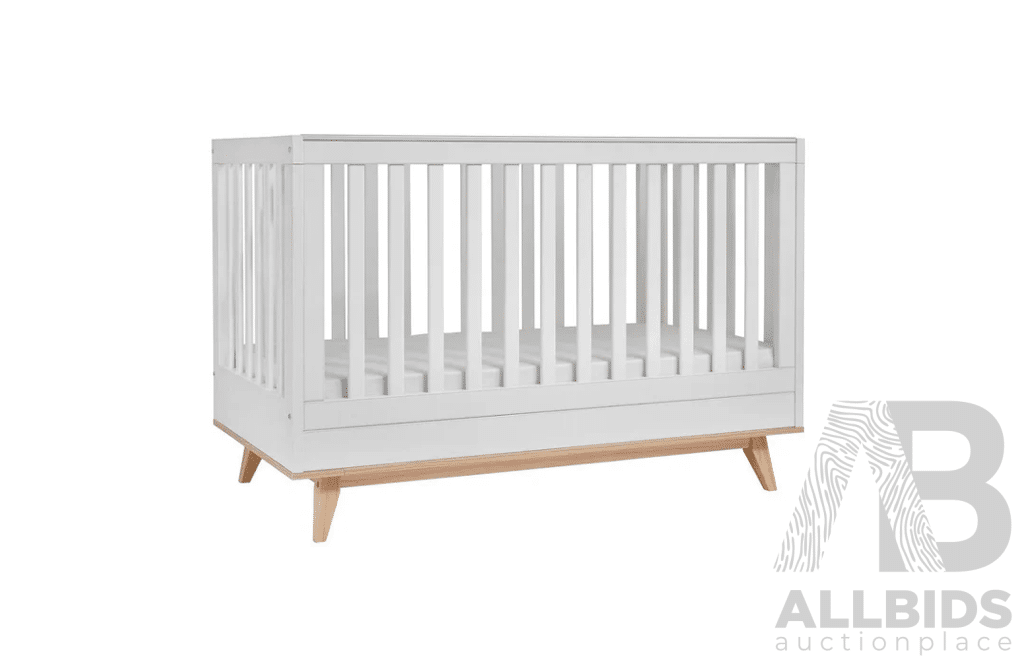 DESIGN KIDS Aura Cot - White / Natural - ORP $699 - Brand New