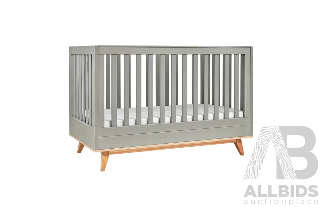 DESIGN KIDS Aura Cot - Grey / Natural - ORP $699 - Brand New