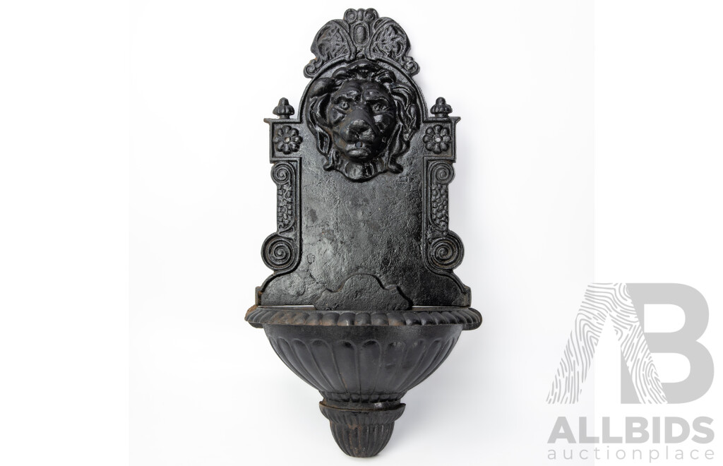 Painted Cast Iron Reproduction Wall Mount Water Feature
