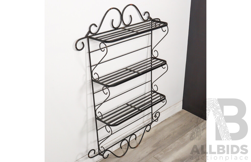 Wall Mount Three Tier Metal Open Shelf