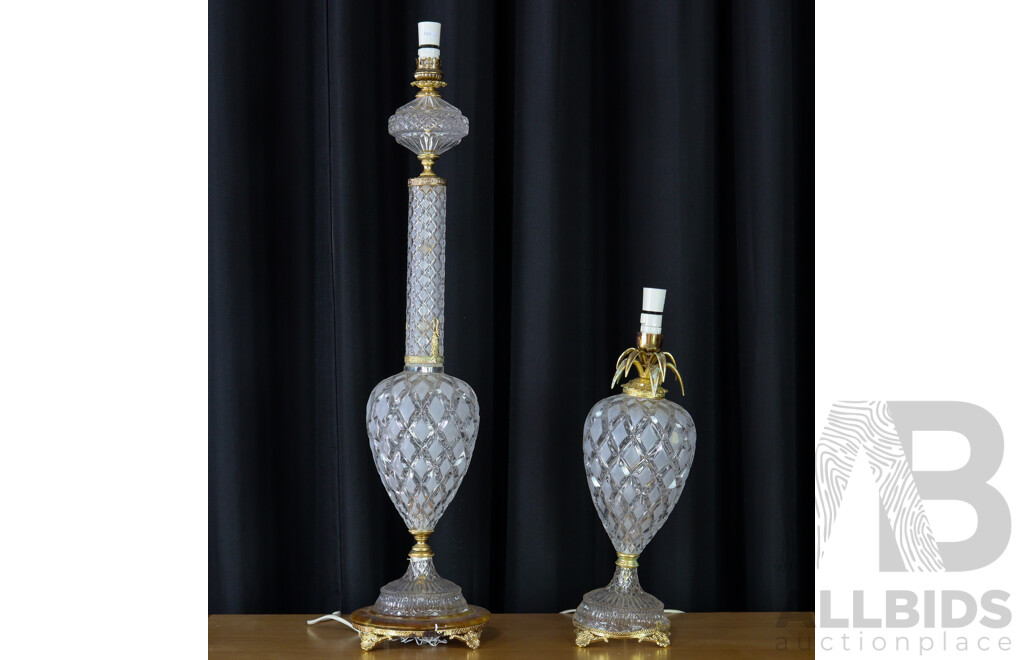 Pair of Graduanted Glass Table Lamps