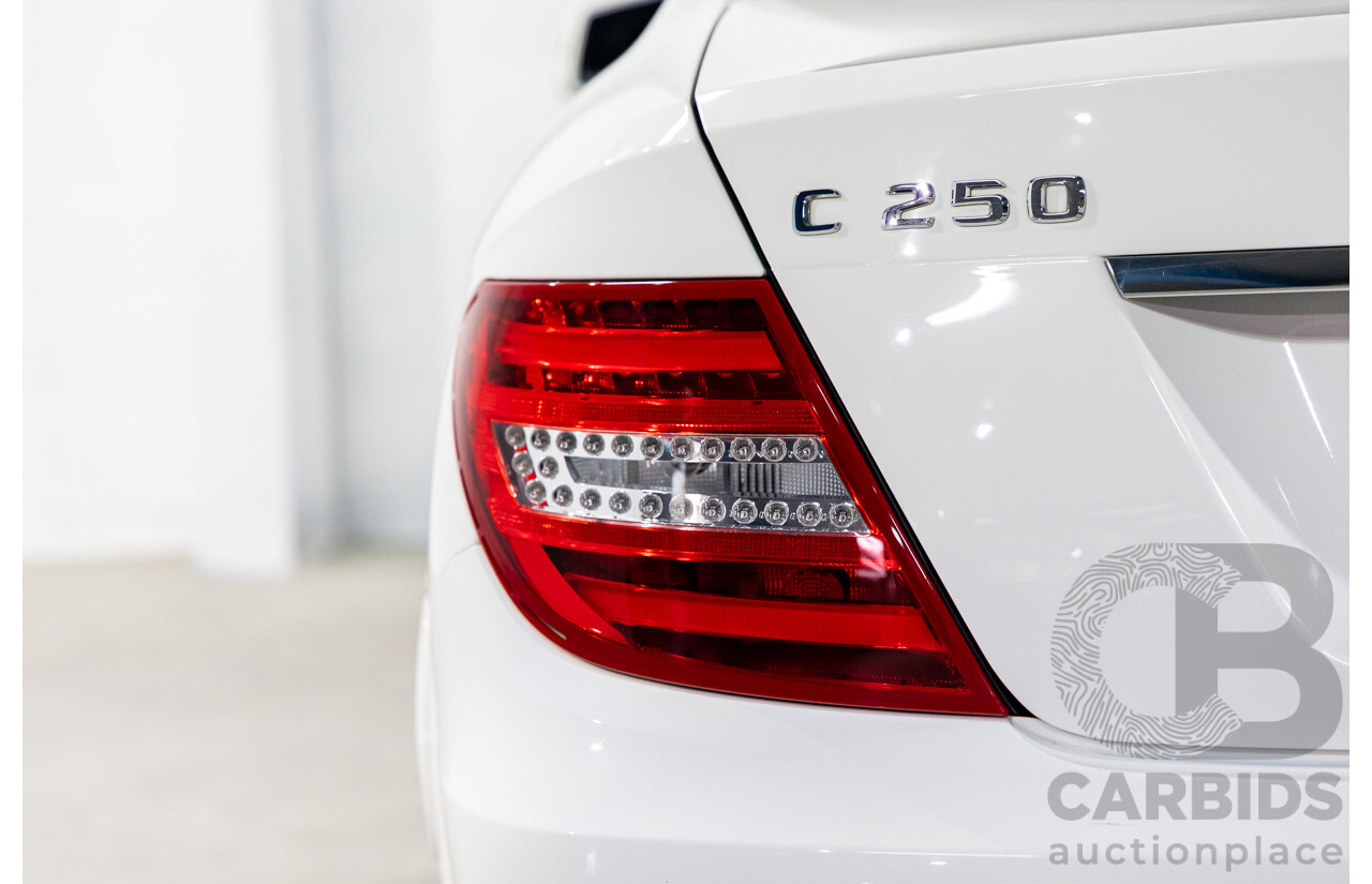 6/2013 Mercedes-Benz C250 CDI BE W204 MY13 2d Coupe Polar White Turbo Diesel 2.1L