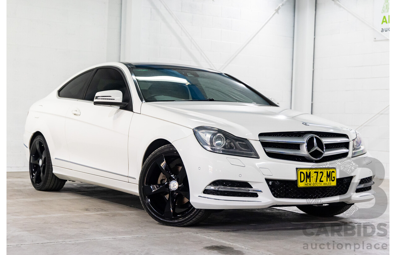 6/2013 Mercedes-Benz C250 CDI BE W204 MY13 2d Coupe Polar White Turbo Diesel 2.1L