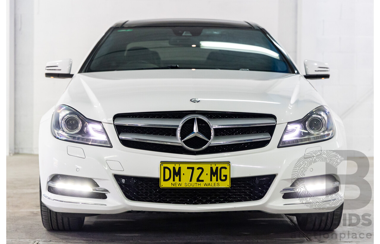 6/2013 Mercedes-Benz C250 CDI BE W204 MY13 2d Coupe Polar White Turbo Diesel 2.1L