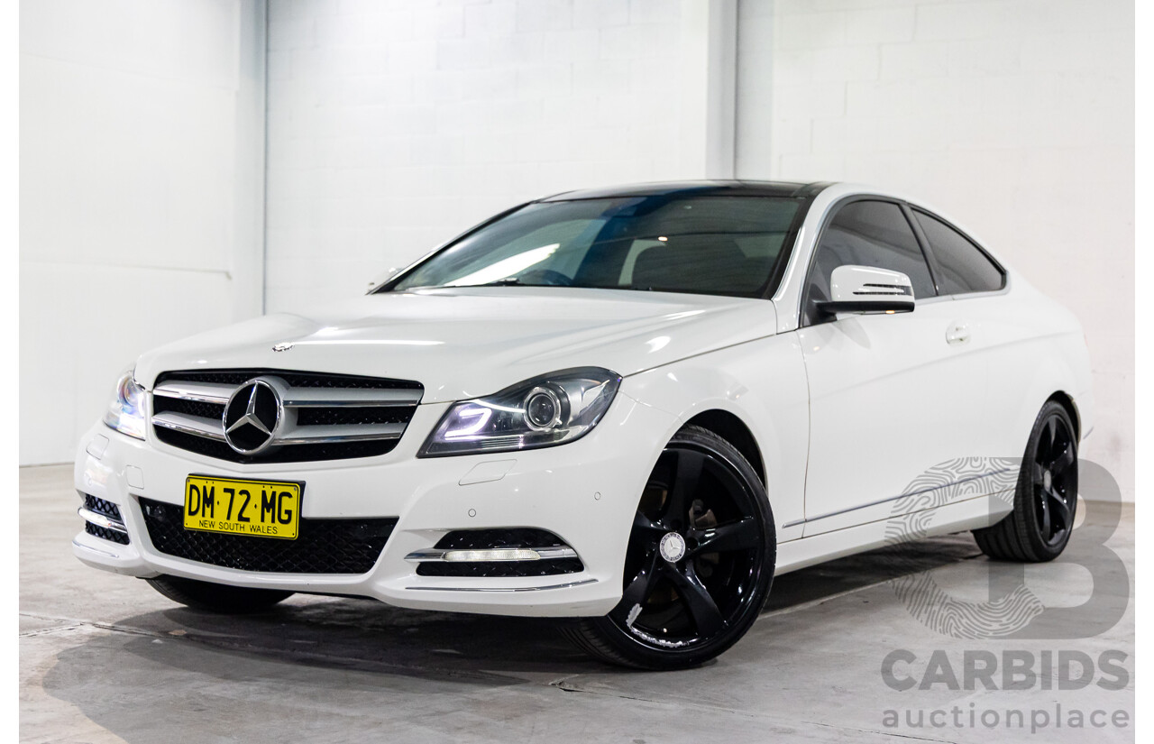 6/2013 Mercedes-Benz C250 CDI BE W204 MY13 2d Coupe Polar White Turbo Diesel 2.1L