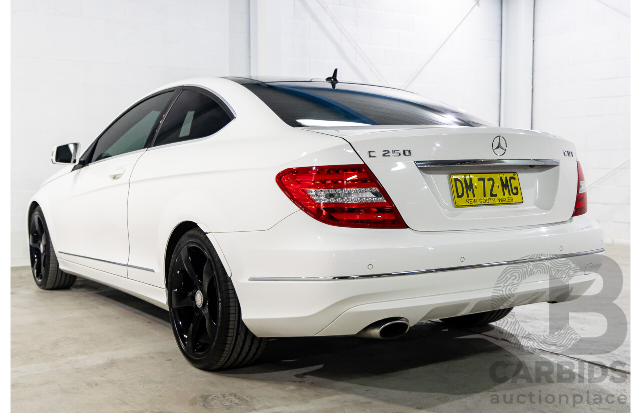 6/2013 Mercedes-Benz C250 CDI BE W204 MY13 2d Coupe Polar White Turbo Diesel 2.1L