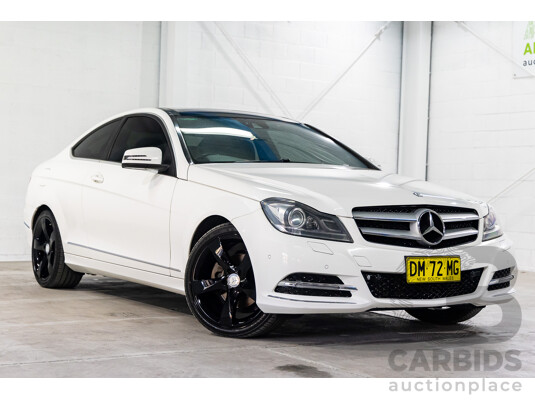 6/2013 Mercedes-Benz C250 CDI BE W204 MY13 2d Coupe Polar White Turbo Diesel 2.1L