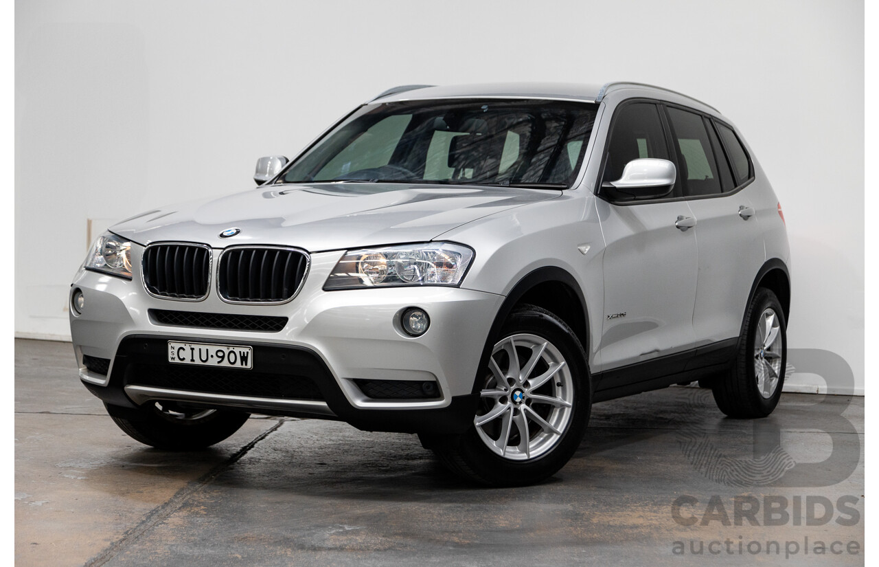 9/2012 Bmw X3 Xdrive (AWD) 20d F25 4d Wagon Silver Turbo Diesel 2.0L