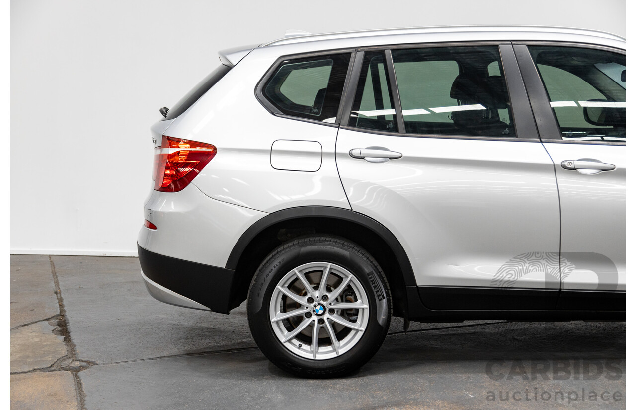 9/2012 Bmw X3 Xdrive (AWD) 20d F25 4d Wagon Silver Turbo Diesel 2.0L