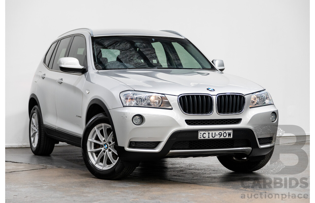 9/2012 Bmw X3 Xdrive (AWD) 20d F25 4d Wagon Silver Turbo Diesel 2.0L