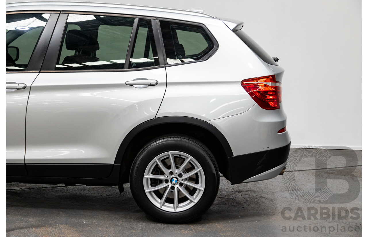 9/2012 Bmw X3 Xdrive (AWD) 20d F25 4d Wagon Silver Turbo Diesel 2.0L