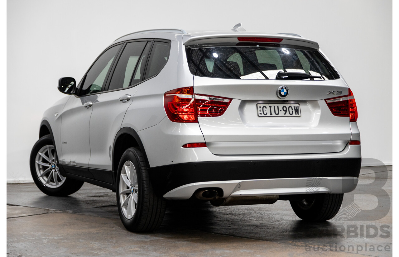 9/2012 Bmw X3 Xdrive (AWD) 20d F25 4d Wagon Silver Turbo Diesel 2.0L