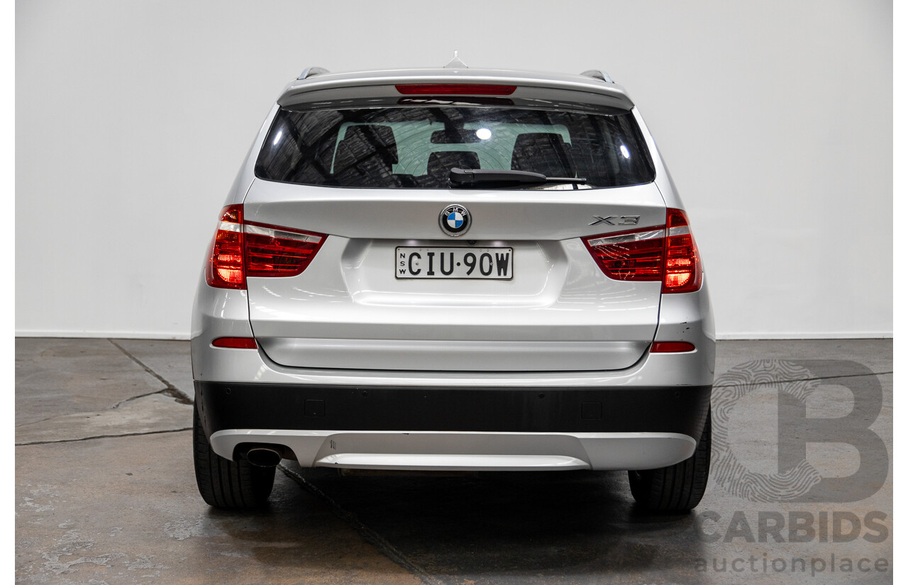 9/2012 Bmw X3 Xdrive (AWD) 20d F25 4d Wagon Silver Turbo Diesel 2.0L