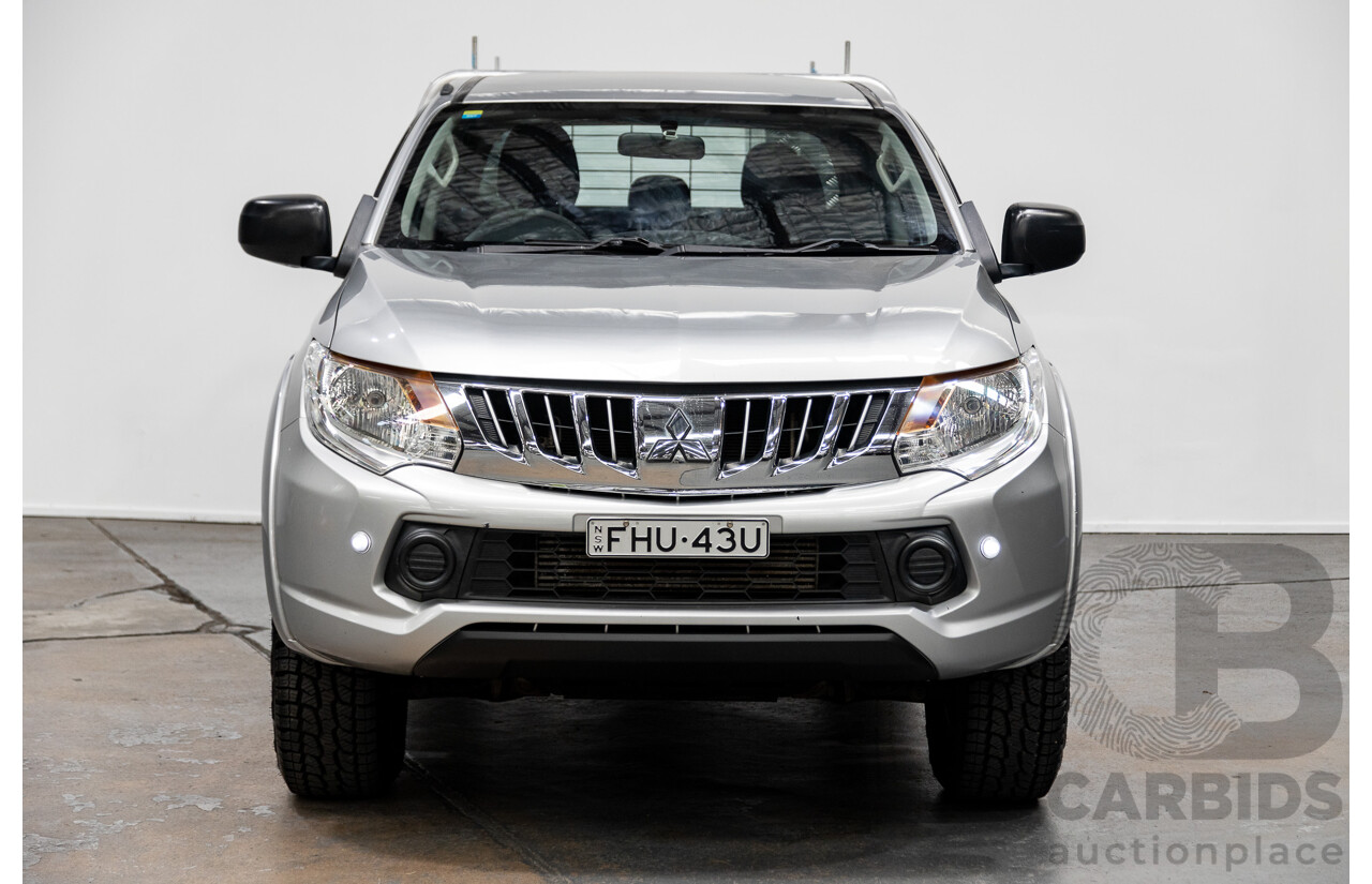 11/2015 Mitsubishi Triton GLX (4x4) MQ MY16 Dual Cab Tray Back Utility Silver Turbo Diesel 2.4L