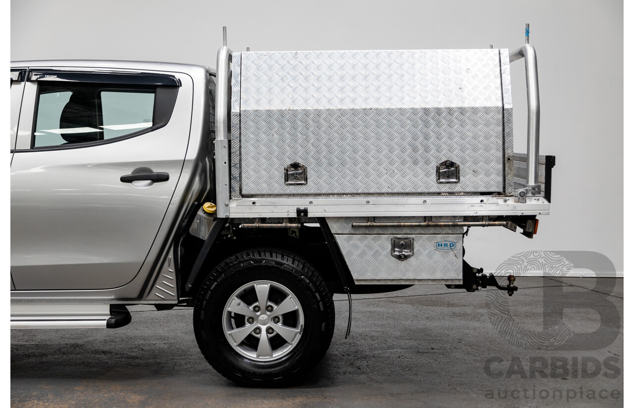 11/2015 Mitsubishi Triton GLX (4x4) MQ MY16 Dual Cab Tray Back Utility Silver Turbo Diesel 2.4L