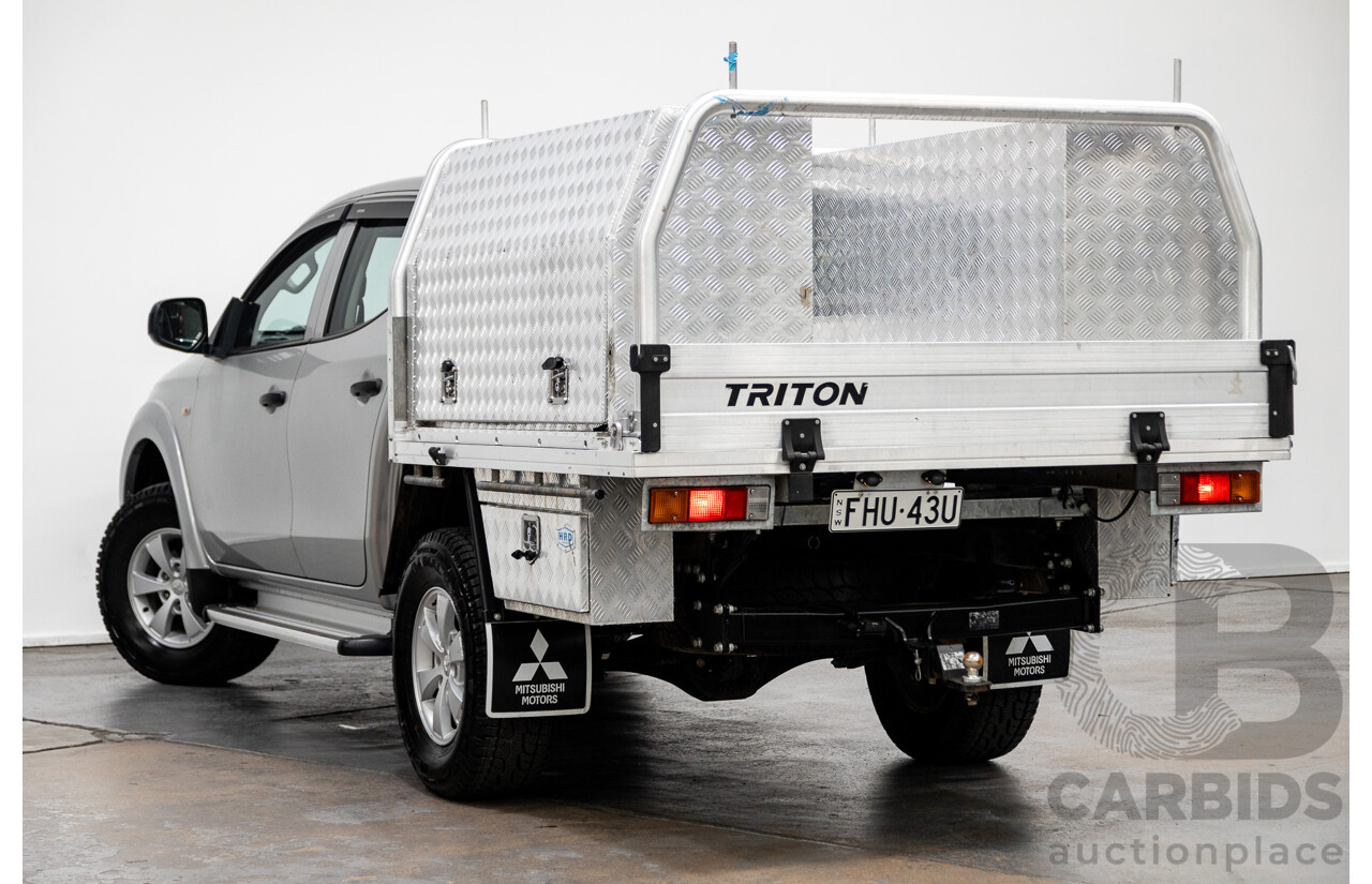 11/2015 Mitsubishi Triton GLX (4x4) MQ MY16 Dual Cab Tray Back Utility Silver Turbo Diesel 2.4L