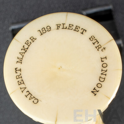 Fantistic Antique Chess Set with Turned Ivory Pieces by Calvert Maker, London, Circa 1820