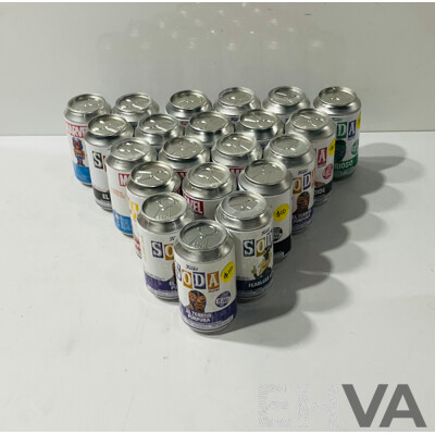 Collection of Sealed Funko Soda Cans Including Marvel Lucha Libre Cans and More
