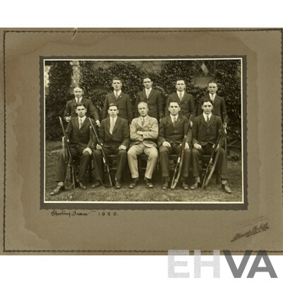 The Armidale School -Tyrell House, Shooting and Cricket Teams, (1927, '28 and '29), Vintage Photographs, Collection of Eight, 27 x 32 cm (frames) (8)