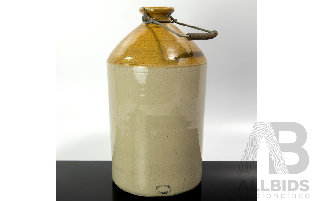 Antique Australian Pottery Demijohn for Sharpe Bros